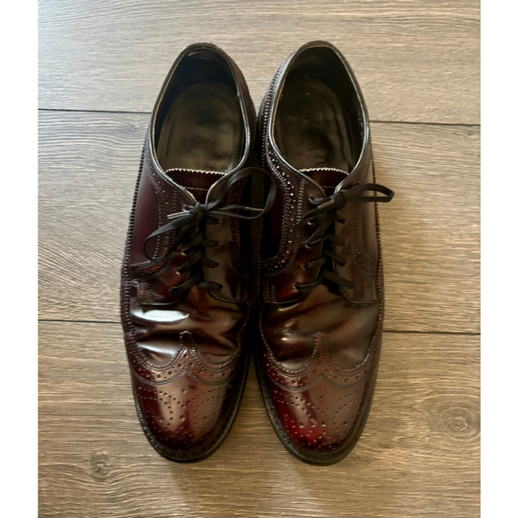 Vintage Florsheim Kenmoor Longwing Oxford Men’s 11B Burgundy Leather Made in USA - Picture 1 of 5